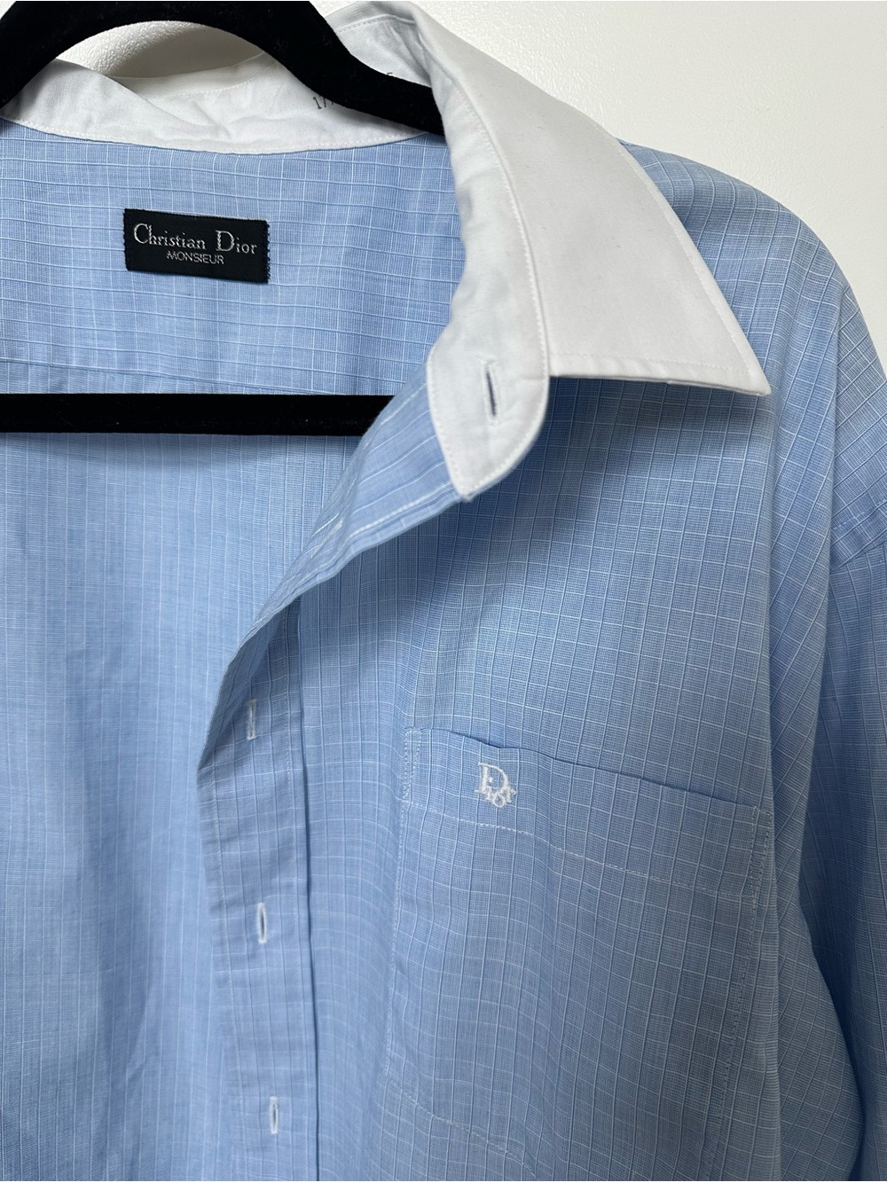 vintage Christian Dior Monsieur light blue dress shirt